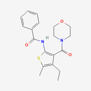 molecular formula C19H22N2O3S B3491701 N-[4-ethyl-5-methyl-3-(morpholine-4-carbonyl)thiophen-2-yl]benzamide 