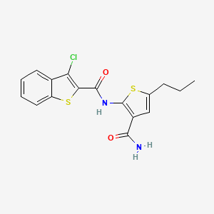 N-(3-carbamoyl-5-propylthiophen-2-yl)-3-chloro-1-benzothiophene-2-carboxamide