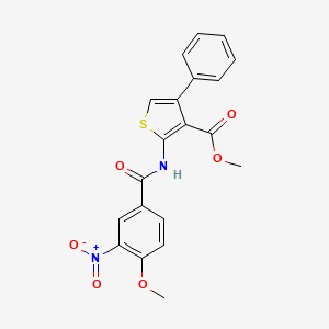 molecular formula C20H16N2O6S B3491721 methyl 2-[(4-methoxy-3-nitrobenzoyl)amino]-4-phenyl-3-thiophenecarboxylate 