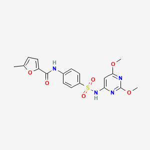 molecular formula C18H18N4O6S B3491810 N-{4-[(2,6-DIMETHOXY-4-PYRIMIDINYL)SULFAMOYL]PHENYL}-5-METHYL-2-FURAMIDE 