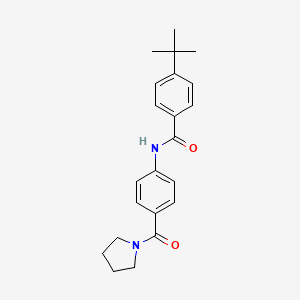 molecular formula C22H26N2O2 B3491822 4-tert-butyl-N-[4-(pyrrolidine-1-carbonyl)phenyl]benzamide 