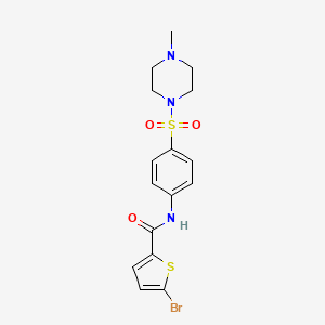 molecular formula C16H18BrN3O3S2 B3491845 5-bromo-N-{4-[(4-methylpiperazin-1-yl)sulfonyl]phenyl}thiophene-2-carboxamide 