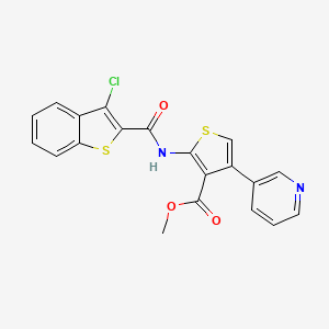 molecular formula C20H13ClN2O3S2 B3491887 methyl 2-{[(3-chloro-1-benzothien-2-yl)carbonyl]amino}-4-(3-pyridinyl)-3-thiophenecarboxylate 