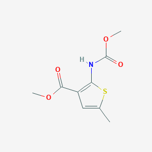 molecular formula C9H11NO4S B3491928 methyl 2-[(methoxycarbonyl)amino]-5-methyl-3-thiophenecarboxylate 