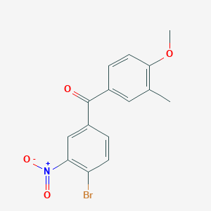 molecular formula C15H12BrNO4 B3491947 (4-bromo-3-nitrophenyl)(4-methoxy-3-methylphenyl)methanone 