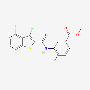 molecular formula C18H13ClFNO3S B3491948 Methyl 3-{[(3-chloro-4-fluoro-1-benzothiophen-2-yl)carbonyl]amino}-4-methylbenzoate 