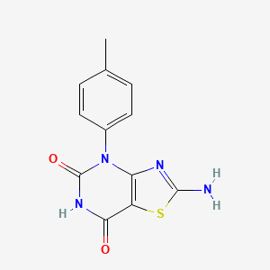 molecular formula C12H10N4O2S B3491950 2-AMINO-4-(4-METHYLPHENYL)-4H,5H,6H,7H-[1,3]THIAZOLO[4,5-D]PYRIMIDINE-5,7-DIONE 