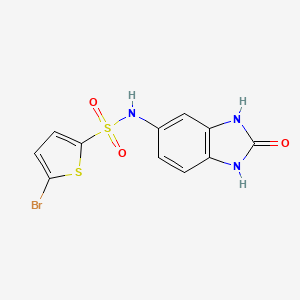 molecular formula C11H8BrN3O3S2 B3491956 5-bromo-N-(2-oxo-2,3-dihydro-1H-benzimidazol-5-yl)-2-thiophenesulfonamide 