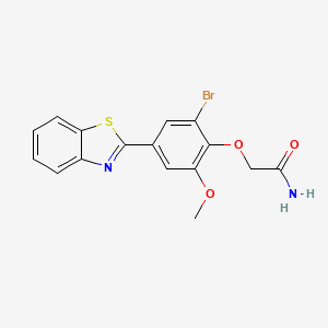 molecular formula C16H13BrN2O3S B3491981 2-[4-(1,3-benzothiazol-2-yl)-2-bromo-6-methoxyphenoxy]acetamide 