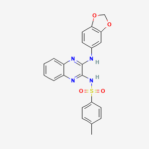 N-{3-[(2H-1,3-BENZODIOXOL-5-YL)AMINO]QUINOXALIN-2-YL}-4-METHYLBENZENE-1-SULFONAMIDE