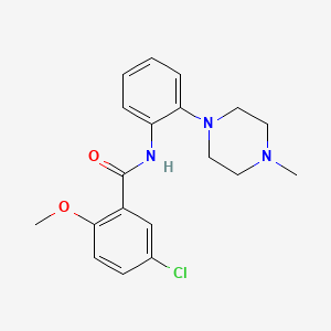 molecular formula C19H22ClN3O2 B3492079 5-chloro-2-methoxy-N-[2-(4-methyl-1-piperazinyl)phenyl]benzamide 