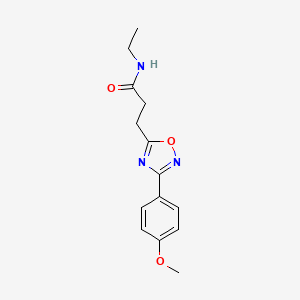 molecular formula C14H17N3O3 B3492085 N-ethyl-3-[3-(4-methoxyphenyl)-1,2,4-oxadiazol-5-yl]propanamide 