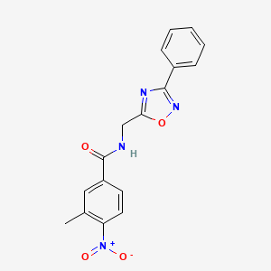 3-methyl-4-nitro-N-[(3-phenyl-1,2,4-oxadiazol-5-yl)methyl]benzamide