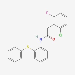 molecular formula C20H15ClFNOS B3492103 2-(2-chloro-6-fluorophenyl)-N-[2-(phenylsulfanyl)phenyl]acetamide 