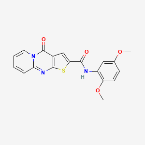 N-(2,5-dimethoxyphenyl)-2-oxo-6-thia-1,8-diazatricyclo[7.4.0.03,7]trideca-3(7),4,8,10,12-pentaene-5-carboxamide