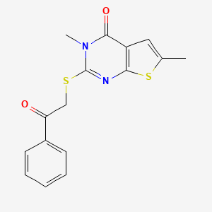 3,6-Dimethyl-2-phenacylsulfanylthieno[2,3-d]pyrimidin-4-one