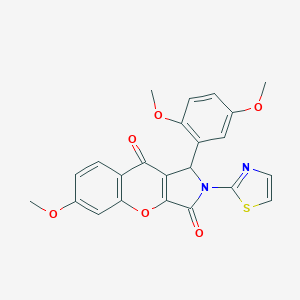 B349216 1-(2,5-Dimethoxyphenyl)-6-methoxy-2-(1,3-thiazol-2-yl)-1,2-dihydrochromeno[2,3-c]pyrrole-3,9-dione CAS No. 886171-93-3