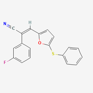 (2E)-2-(3-fluorophenyl)-3-[5-(phenylsulfanyl)furan-2-yl]prop-2-enenitrile