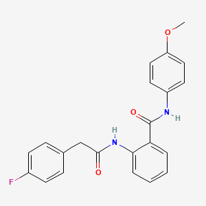 molecular formula C22H19FN2O3 B3492175 2-[2-(4-FLUOROPHENYL)ACETAMIDO]-N-(4-METHOXYPHENYL)BENZAMIDE 