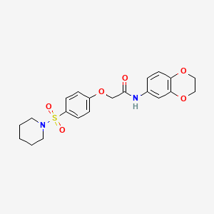 N-(2,3-dihydro-1,4-benzodioxin-6-yl)-2-[4-(1-piperidinylsulfonyl)phenoxy]acetamide