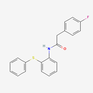 molecular formula C20H16FNOS B3492198 2-(4-fluorophenyl)-N-[2-(phenylsulfanyl)phenyl]acetamide 