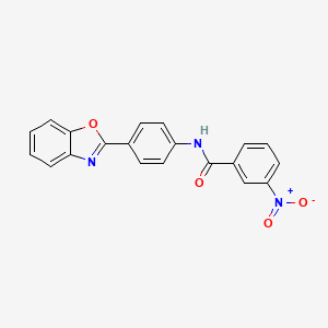 molecular formula C20H13N3O4 B3492236 N-[4-(1,3-benzoxazol-2-yl)phenyl]-3-nitrobenzamide 