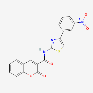 molecular formula C19H11N3O5S B3492244 N~3~-[4-(3-nitrophenyl)-1,3-thiazol-2-yl]-2-oxo-2H-chromene-3-carboxamide 