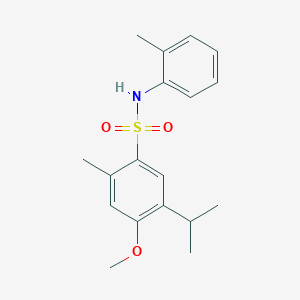 molecular formula C18H23NO3S B3492251 5-isopropyl-4-methoxy-2-methyl-N-(2-methylphenyl)benzenesulfonamide 