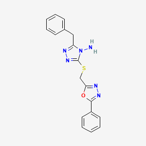 3-benzyl-5-{[(5-phenyl-1,3,4-oxadiazol-2-yl)methyl]sulfanyl}-4H-1,2,4-triazol-4-amine