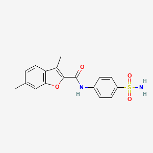 3,6-dimethyl-N-(4-sulfamoylphenyl)-1-benzofuran-2-carboxamide