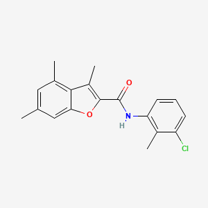 molecular formula C19H18ClNO2 B3492364 N-(3-chloro-2-methylphenyl)-3,4,6-trimethyl-1-benzofuran-2-carboxamide 