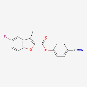 molecular formula C17H10FNO3 B3492368 4-cyanophenyl 5-fluoro-3-methyl-1-benzofuran-2-carboxylate 