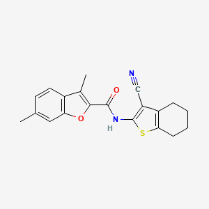 molecular formula C20H18N2O2S B3492372 N-(3-cyano-4,5,6,7-tetrahydro-1-benzothien-2-yl)-3,6-dimethyl-1-benzofuran-2-carboxamide 