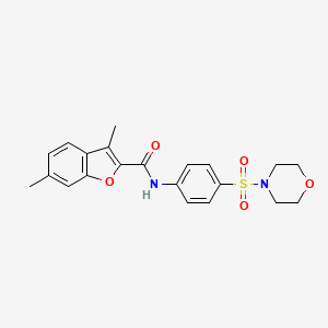 molecular formula C21H22N2O5S B3492391 3,6-dimethyl-N-[4-(morpholin-4-ylsulfonyl)phenyl]-1-benzofuran-2-carboxamide 