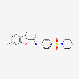 3,6-dimethyl-N-[4-(piperidin-1-ylsulfonyl)phenyl]-1-benzofuran-2-carboxamide