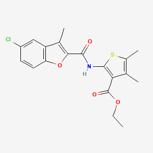 ethyl 2-{[(5-chloro-3-methyl-1-benzofuran-2-yl)carbonyl]amino}-4,5-dimethyl-3-thiophenecarboxylate