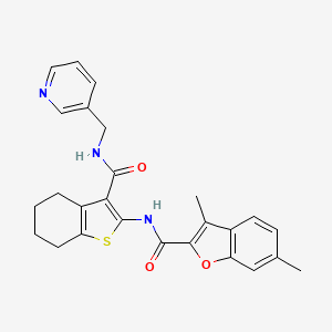 molecular formula C26H25N3O3S B3492411 3,6-dimethyl-N-(3-{[(3-pyridinylmethyl)amino]carbonyl}-4,5,6,7-tetrahydro-1-benzothien-2-yl)-1-benzofuran-2-carboxamide 