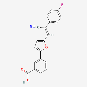 molecular formula C20H12FNO3 B3492420 3-{5-[(Z)-2-cyano-2-(4-fluorophenyl)ethenyl]furan-2-yl}benzoic acid 