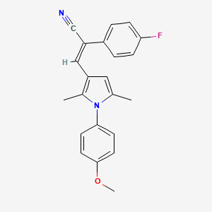 (E)-2-(4-fluorophenyl)-3-[1-(4-methoxyphenyl)-2,5-dimethylpyrrol-3-yl]prop-2-enenitrile