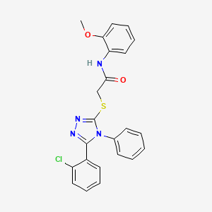 2-{[5-(2-chlorophenyl)-4-phenyl-4H-1,2,4-triazol-3-yl]sulfanyl}-N-(2-methoxyphenyl)acetamide