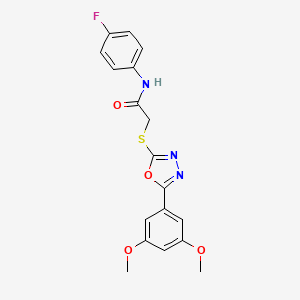 2-{[5-(3,5-dimethoxyphenyl)-1,3,4-oxadiazol-2-yl]thio}-N-(4-fluorophenyl)acetamide