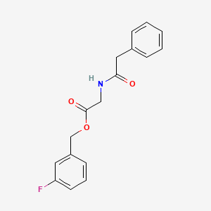 molecular formula C17H16FNO3 B3492507 3-Fluorobenzyl 2-[(2-phenylacetyl)amino]acetate 