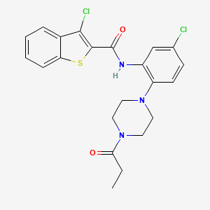 3-chloro-N-[5-chloro-2-(4-propionyl-1-piperazinyl)phenyl]-1-benzothiophene-2-carboxamide