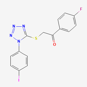 molecular formula C15H10FIN4OS B3492632 1-(4-fluorophenyl)-2-{[1-(4-iodophenyl)-1H-tetrazol-5-yl]sulfanyl}ethanone 