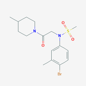 N-(4-bromo-3-methylphenyl)-N-[2-(4-methyl-1-piperidinyl)-2-oxoethyl]methanesulfonamide