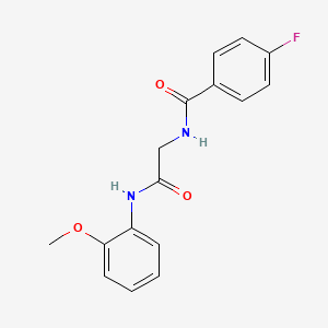 molecular formula C16H15FN2O3 B3492644 4-fluoro-N-{2-[(2-methoxyphenyl)amino]-2-oxoethyl}benzamide 