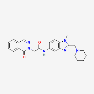 molecular formula C25H28N6O2 B3492651 2-(4-METHYL-1-OXO-12-DIHYDROPHTHALAZIN-2-YL)-N-{1-METHYL-2-[(PIPERIDIN-1-YL)METHYL]-1H-13-BENZODIAZOL-5-YL}ACETAMIDE 