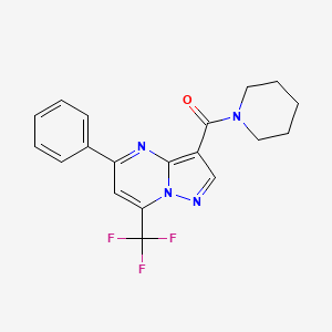 1-[5-PHENYL-7-(TRIFLUOROMETHYL)PYRAZOLO[1,5-A]PYRIMIDINE-3-CARBONYL]PIPERIDINE