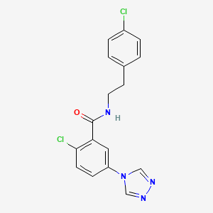 2-chloro-N-[2-(4-chlorophenyl)ethyl]-5-(1,2,4-triazol-4-yl)benzamide