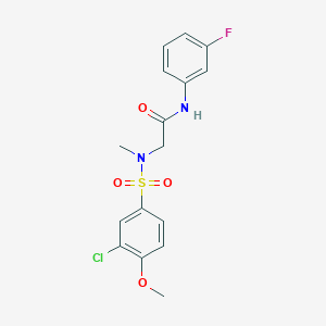 N~2~-[(3-chloro-4-methoxyphenyl)sulfonyl]-N-(3-fluorophenyl)-N~2~-methylglycinamide